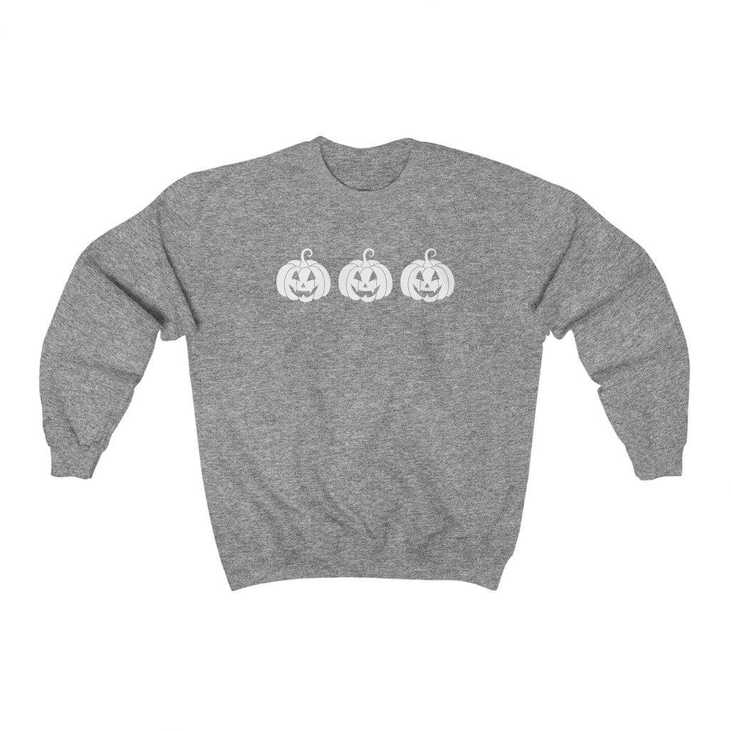 Three Pumpkins Halloween Crewneck Sweatshirt - Crystal Rose Design Co.