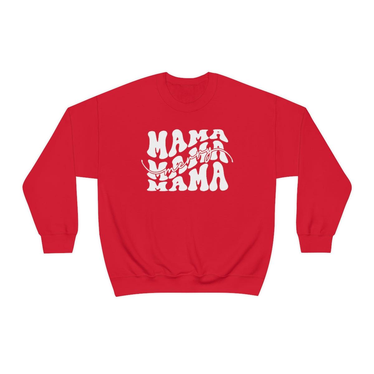 Retro Merry Mama Christmas Crewneck Sweater - Crystal Rose Design Co.