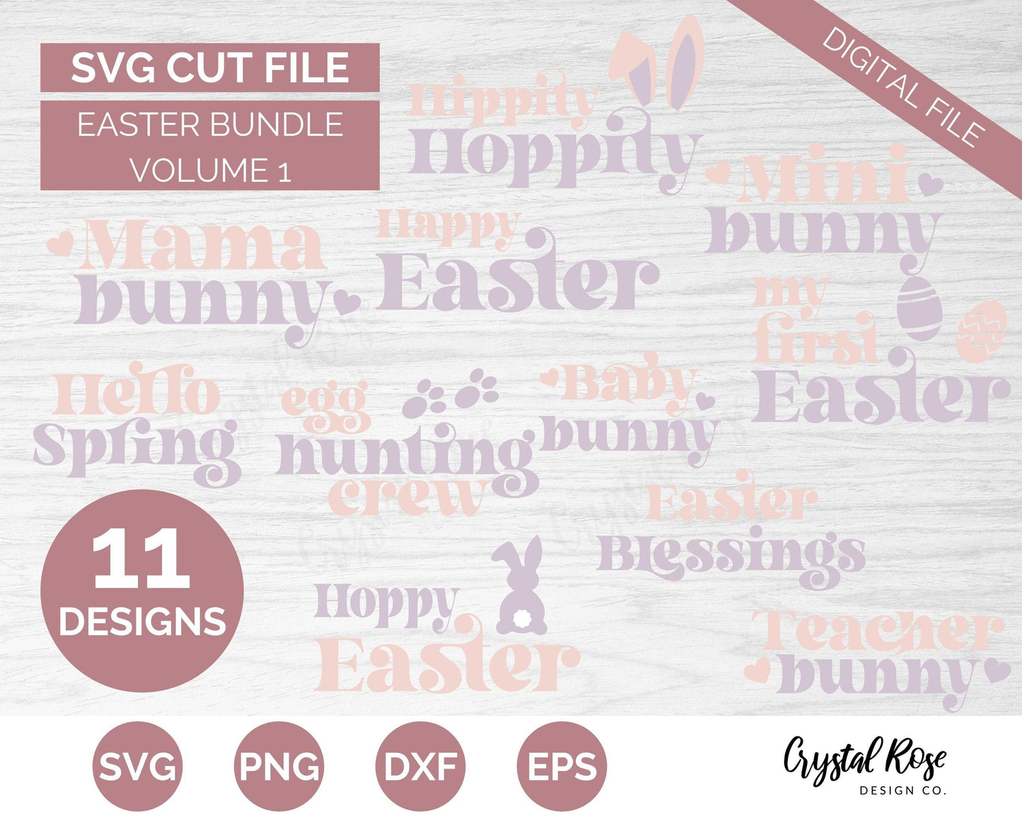 Easter Bundle SVG, Easter SVG, Digital Download, Cricut, Silhouette, Glowforge (includes svg/png/dxf/eps)