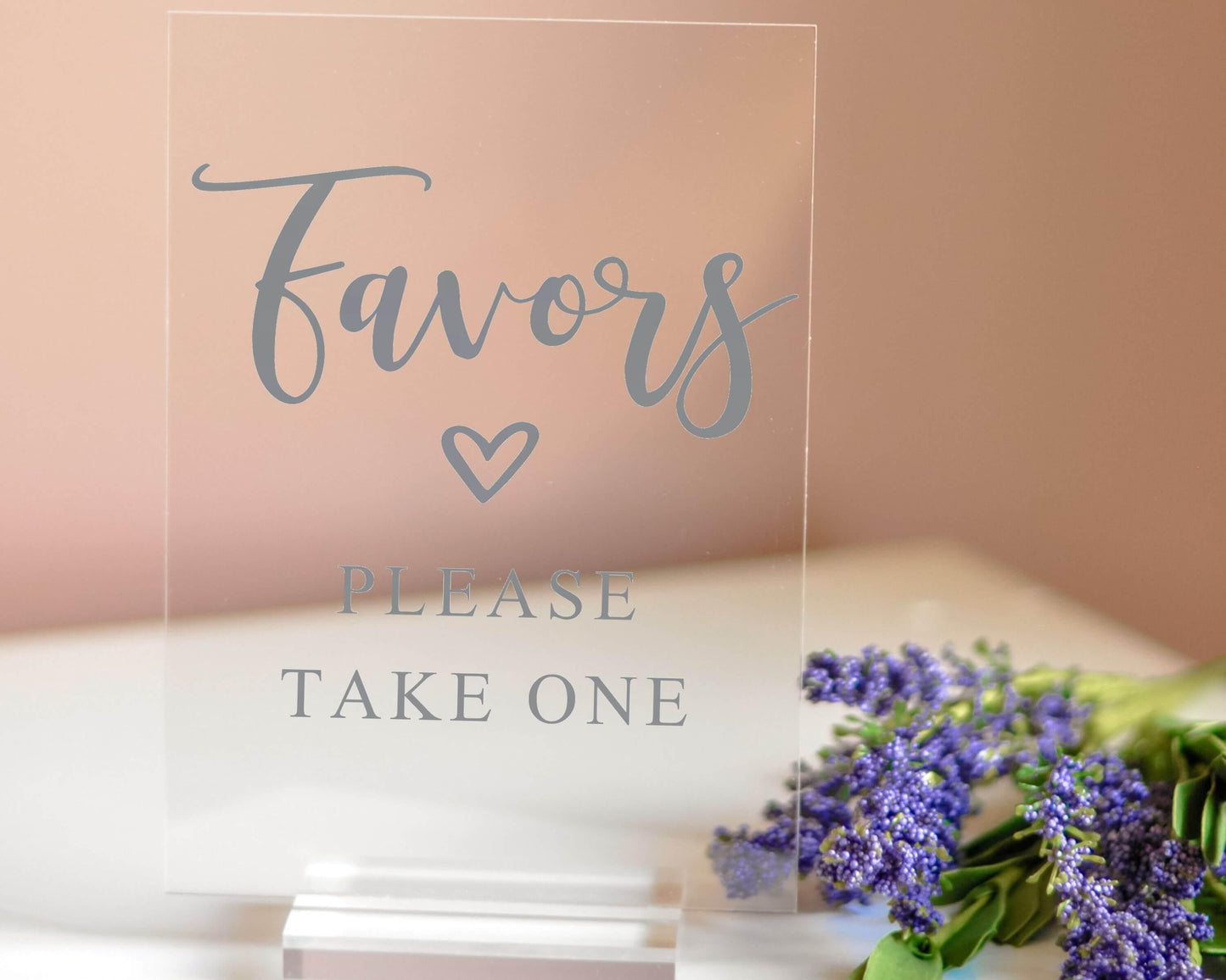 Favors Acrylic Sign with Clear Background | 5 X 7"
