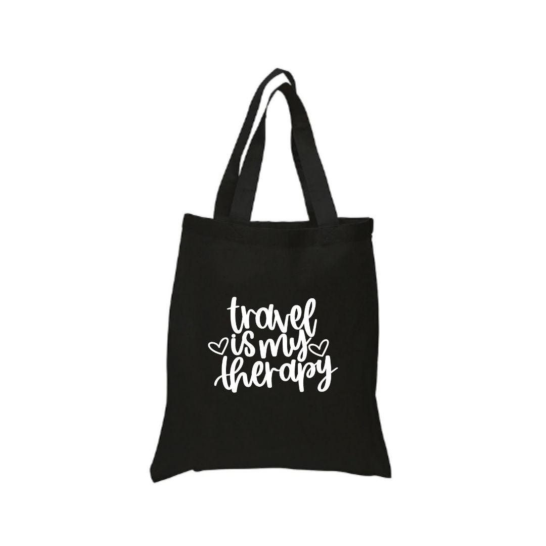 Travel is my Therapy Tote Bag - Crystal Rose Design Co.