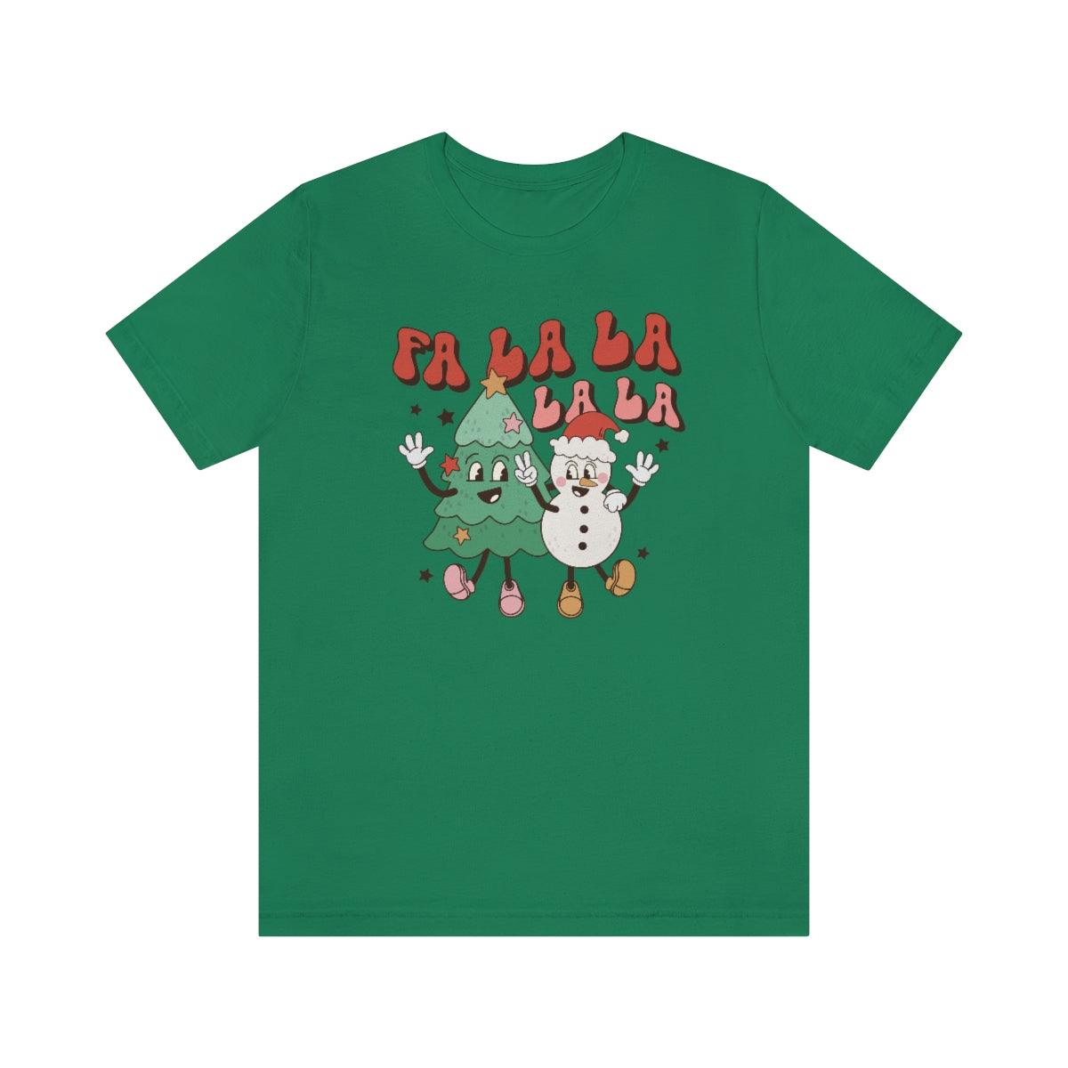 Retro Fa La La Christmas Shirt Short Sleeve Tee