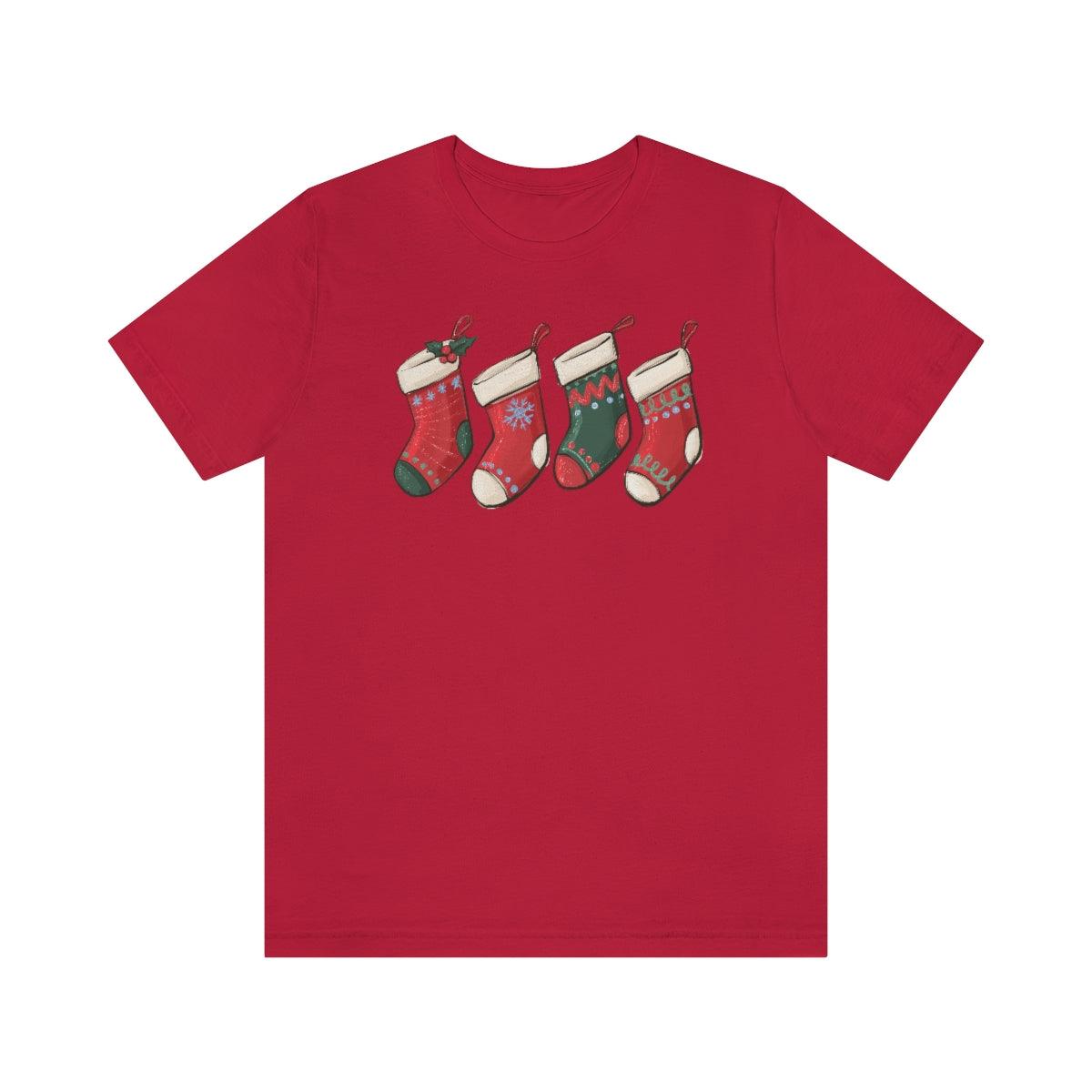 Christmas Stockings Christmas Shirt Short Sleeve Tee - Crystal Rose Design Co.