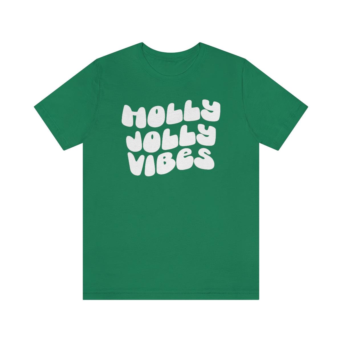 Retro Holly Jolly Vibes Christmas Shirt Short Sleeve Tee - Crystal Rose Design Co.