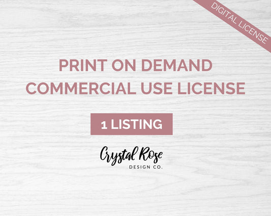 POD Commercial Use License - SVG Files (1 license per 1 design)