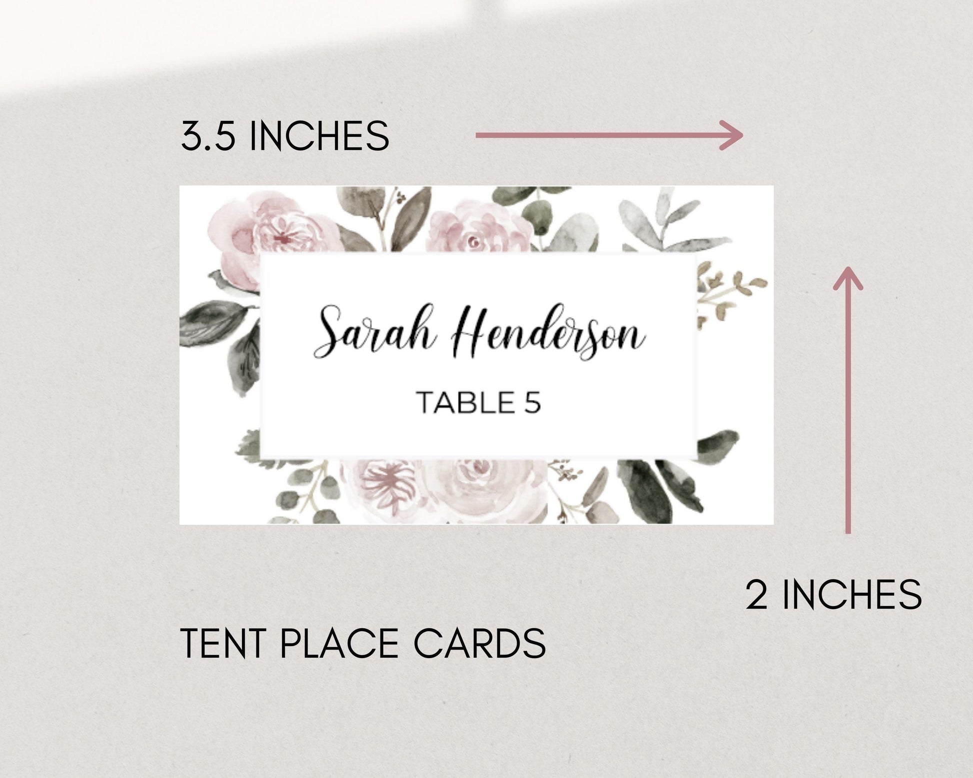 Vintage Pink Florals Rustic Wedding Place Cards, Instant Download, Printable Wedding Place Cards - Crystal Rose Design Co.