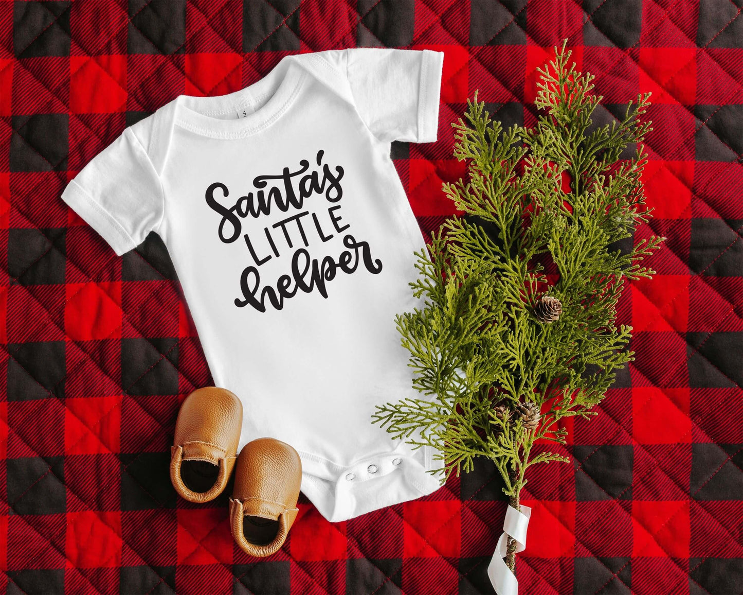 Santa's Little Helper Onesie - Crystal Rose Design Co.