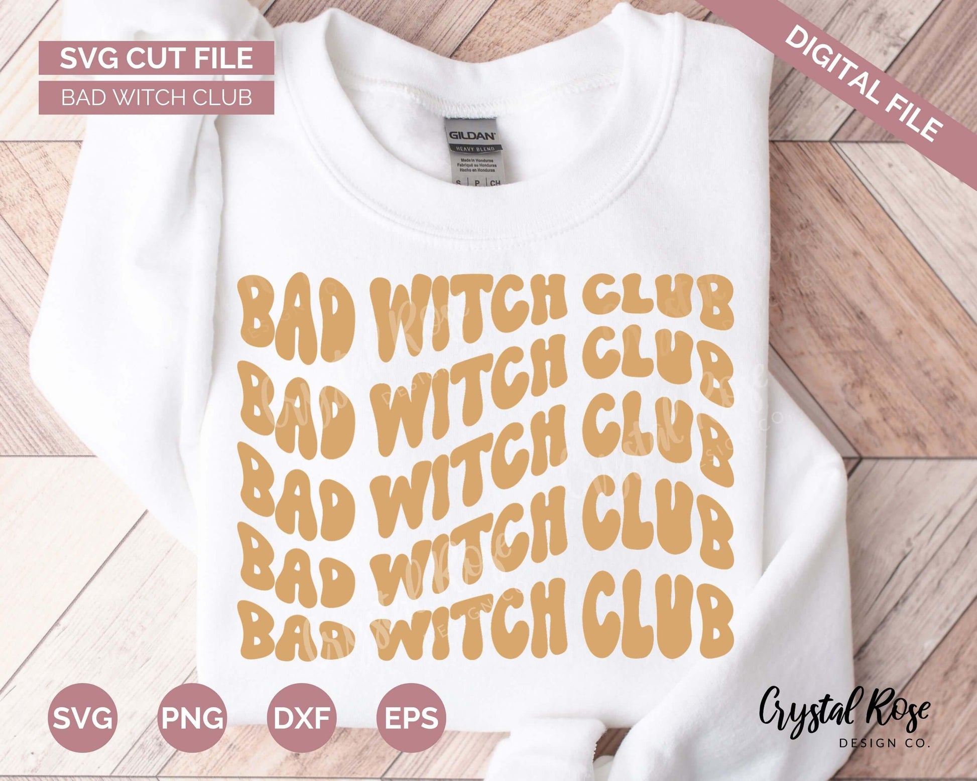 Bad Witch Club SVG, Halloween SVG, Digital Download, Cricut, Silhouette, Glowforge (includes svg/png/dxf/eps) - Crystal Rose Design Co.