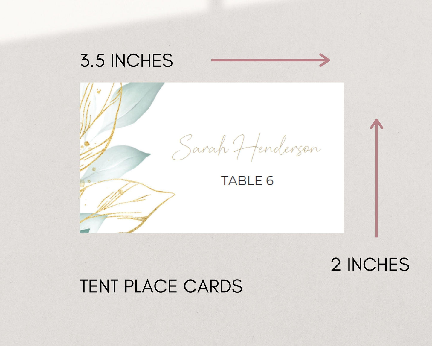 Printable Sage Green Rustic Wedding Place Cards, Instant Download, Printable Wedding Place Cards - Crystal Rose Design Co.