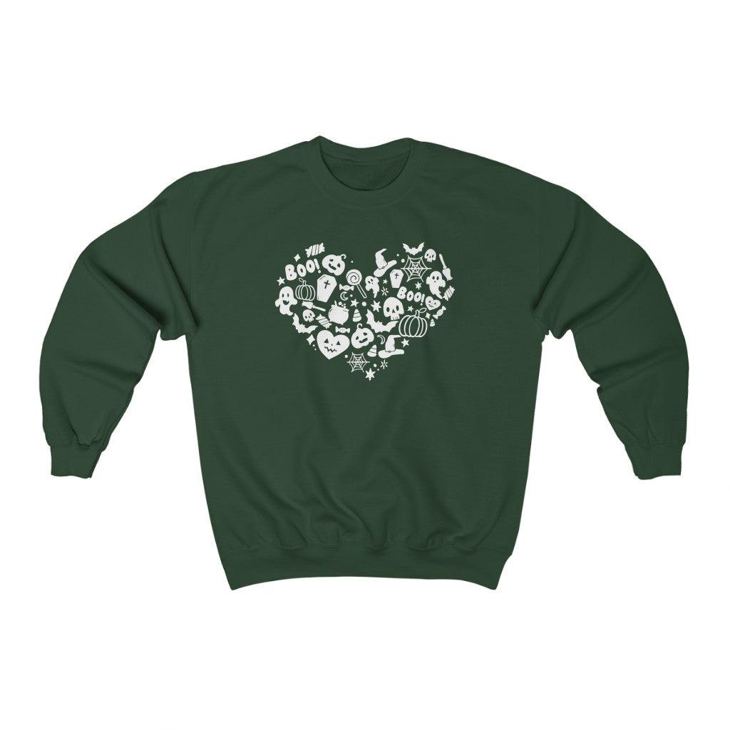 Halloween Heart Crewneck Sweatshirt - Crystal Rose Design Co.