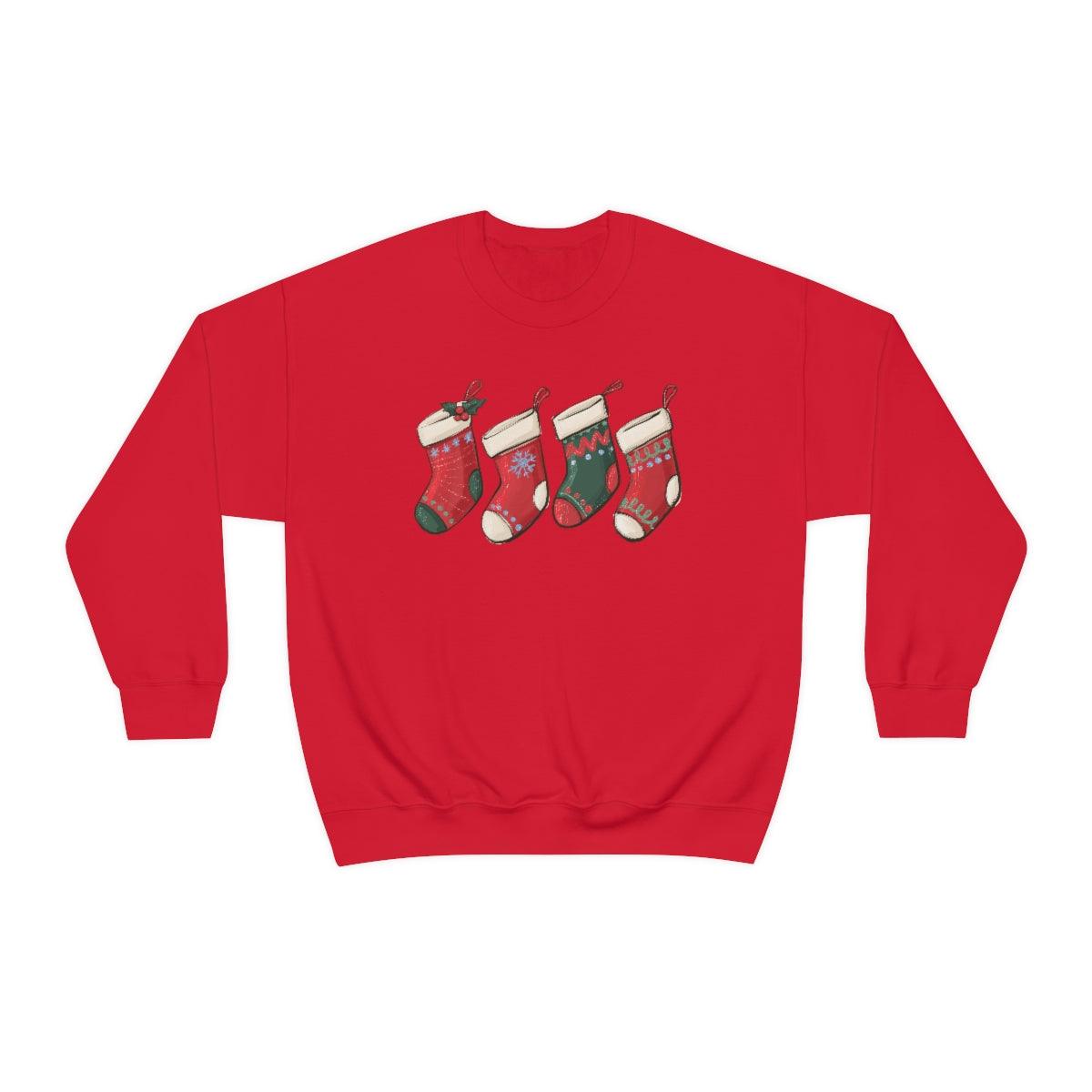Christmas Stockings Holliday Christmas Crewneck Sweatshirt - Crystal Rose Design Co.