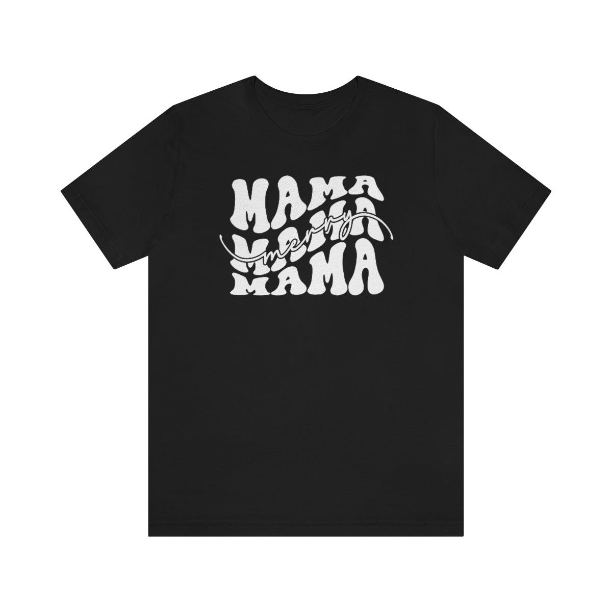 Retro Merry Mama Christmas Shirt Short Sleeve Tee - Crystal Rose Design Co.