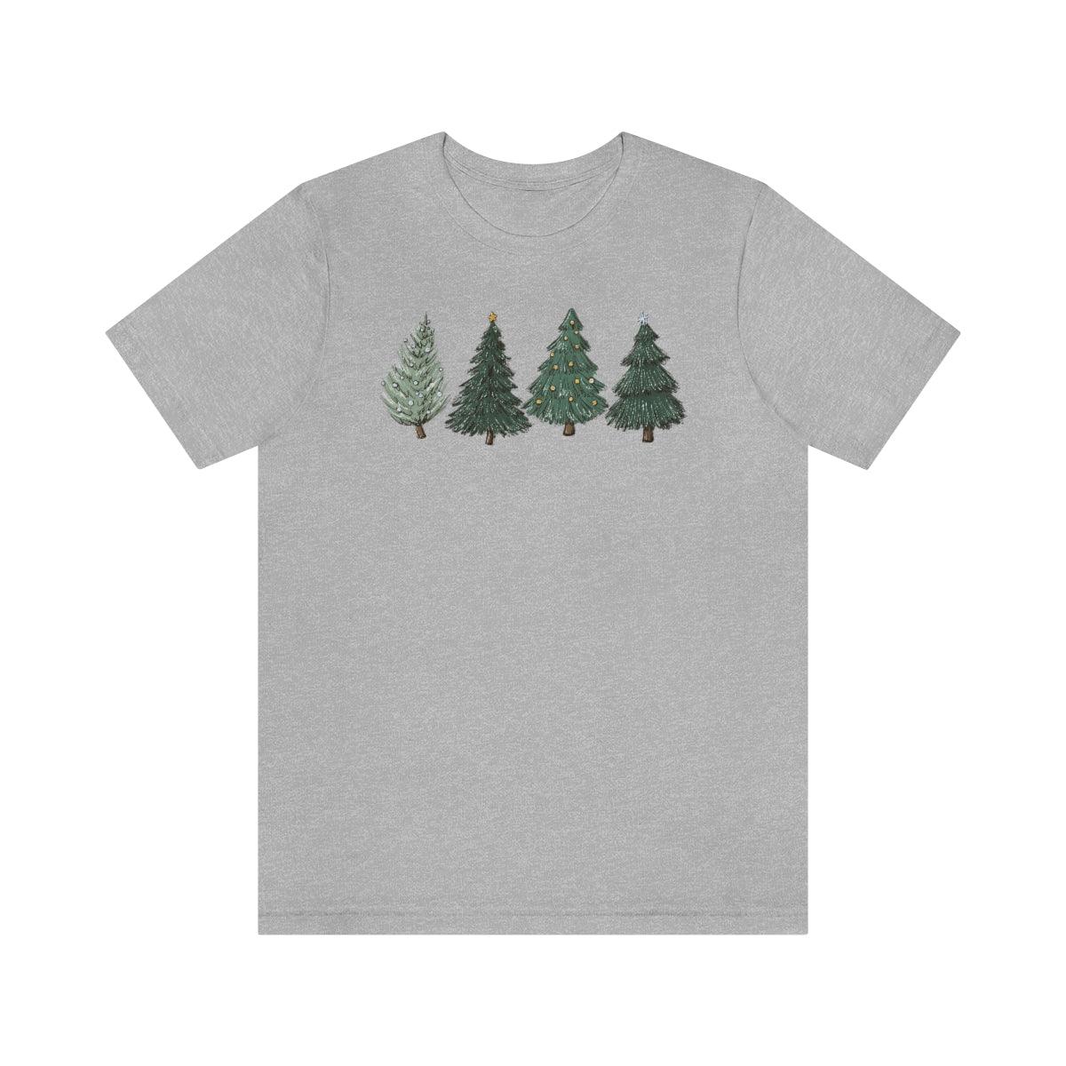 Christmas Trees Holiday Christmas Shirt Short Sleeve Tee