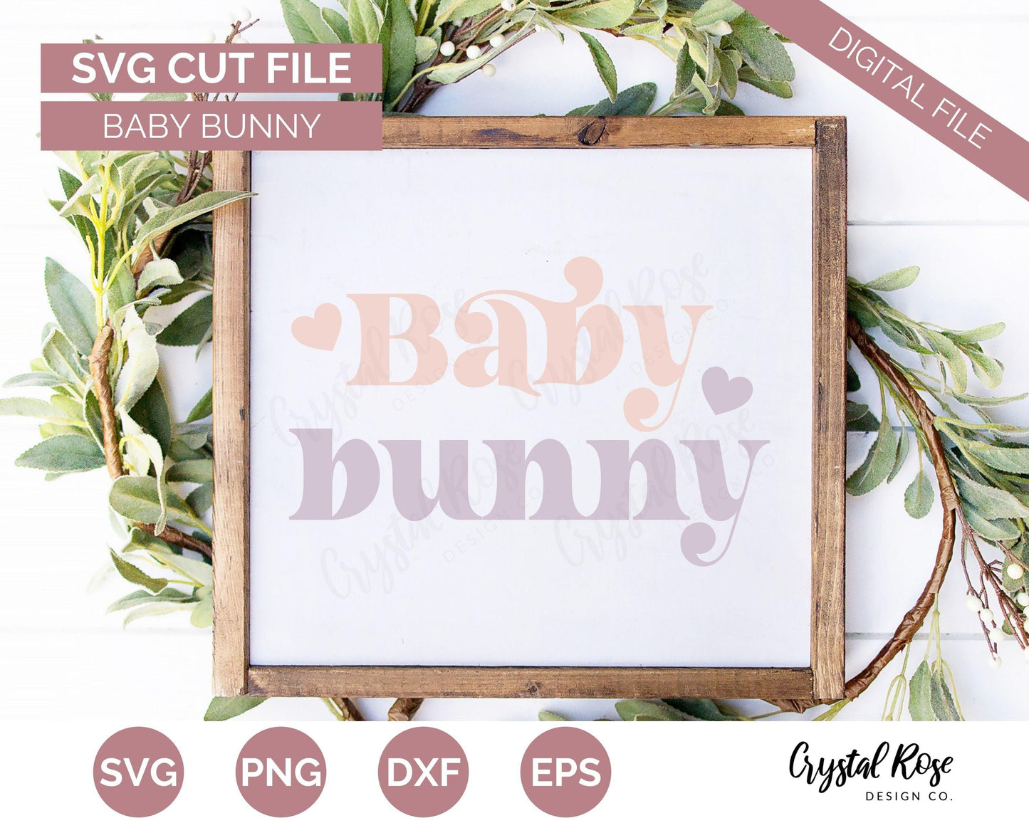 Baby Bunny SVG, Easter SVG, Digital Download, Cricut, Silhouette, Glowforge (includes svg/png/dxf/eps)