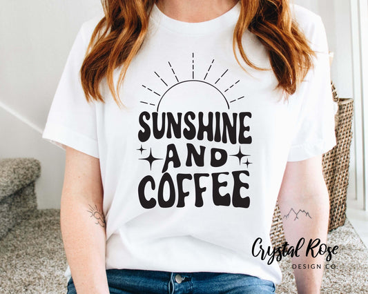 Sunshine and Coffee Short Sleeve Tee - Crystal Rose Design Co.