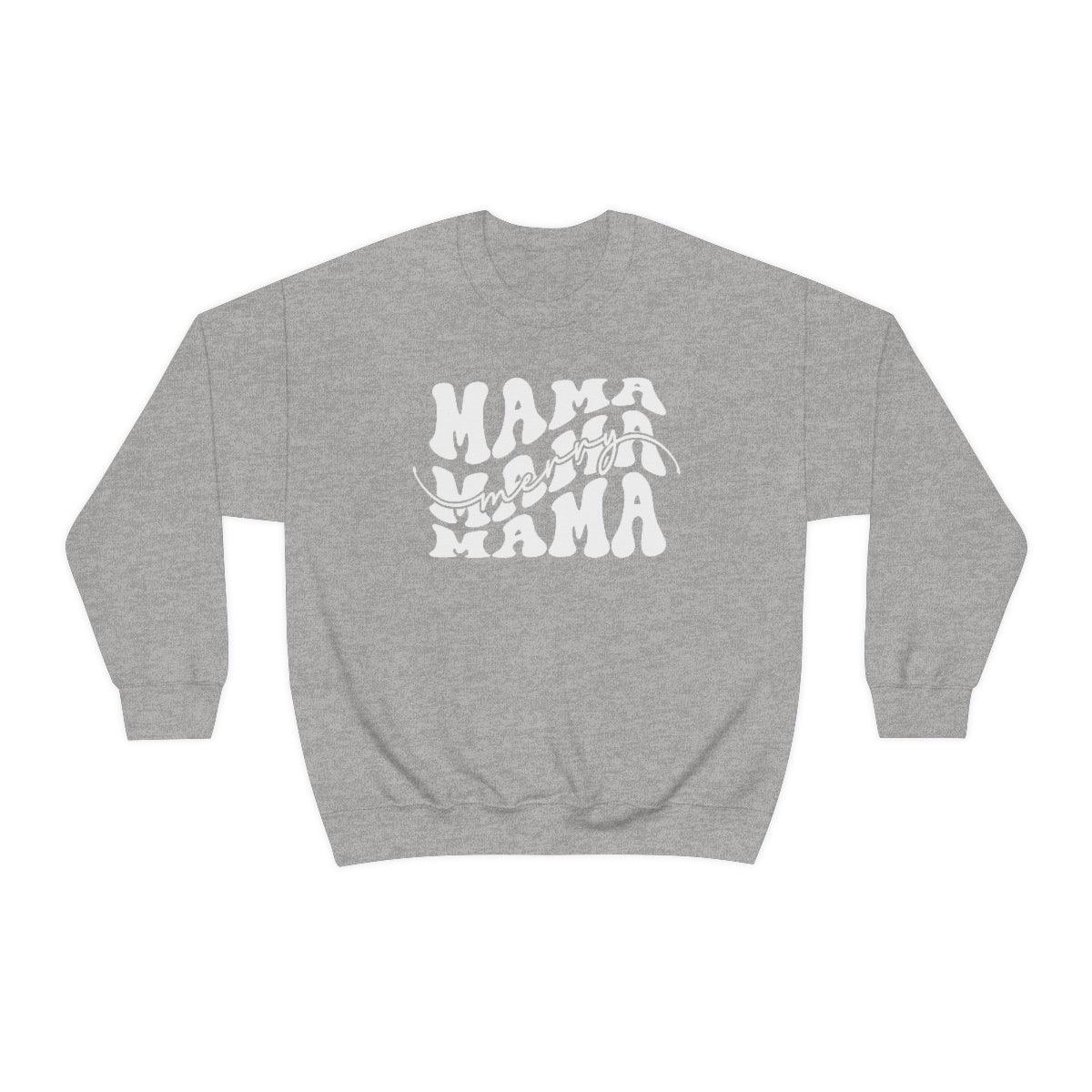 Retro Merry Mama Christmas Crewneck Sweater