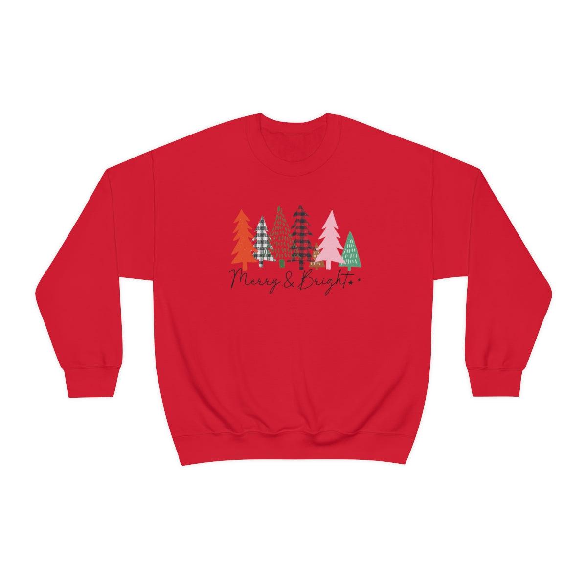 Merry And Bright Trees Christmas Crewneck Sweater
