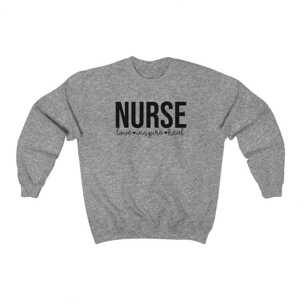 Nurse Love Crewneck Sweatshirt - Crystal Rose Design Co.