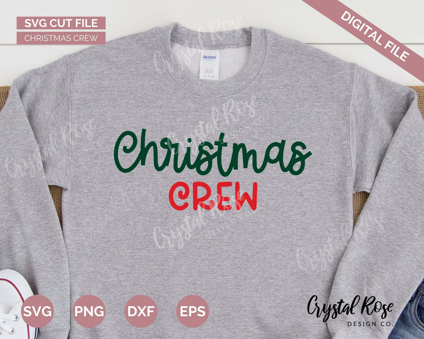 Christmas Crew SVG, Digital Download, Cricut, Silhouette, Glowforge (includes svg/png/dxf/eps)
