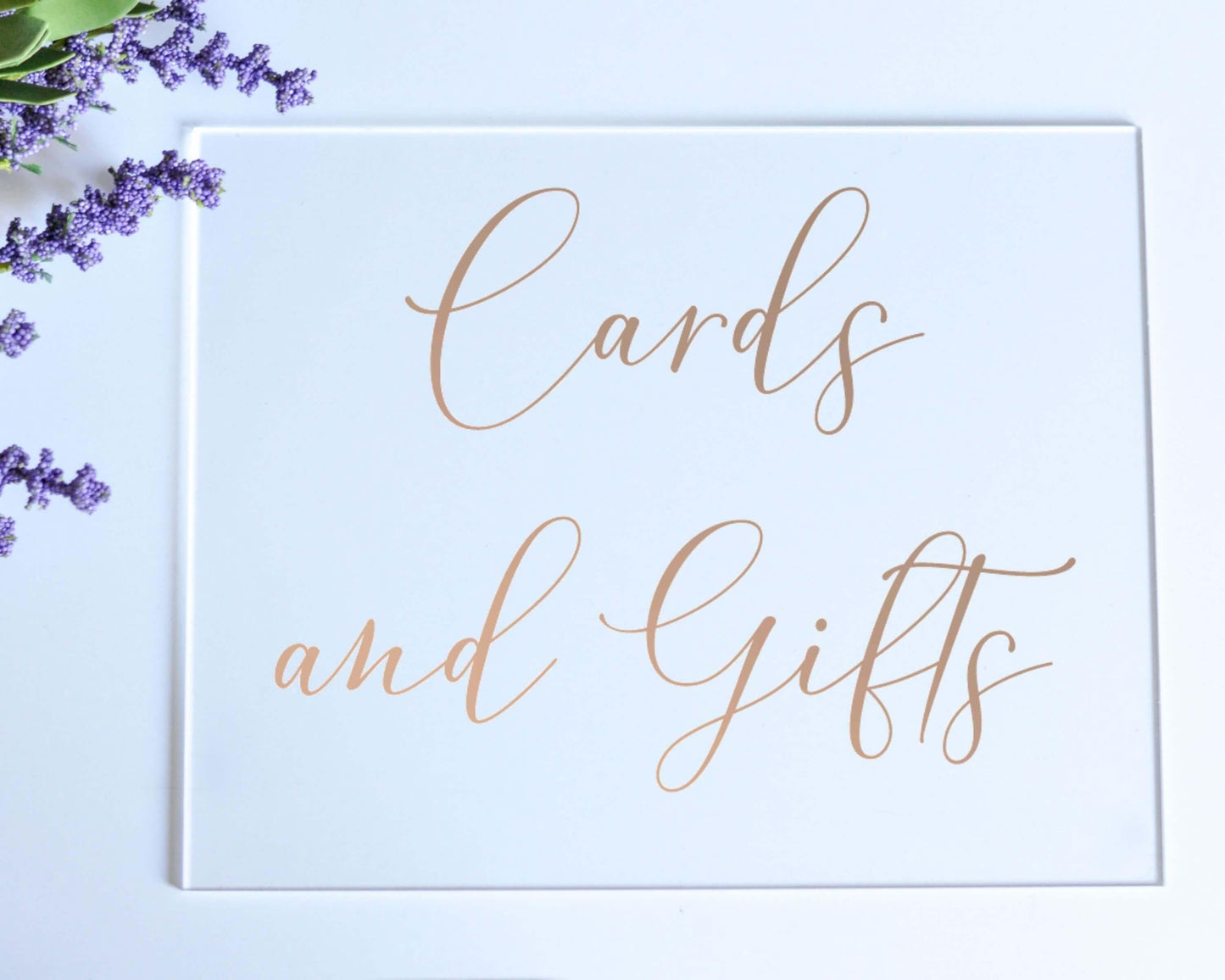 Cards and Gifts Acrylic Sign with Clear Background | 8 X 10" - Crystal Rose Design Co.