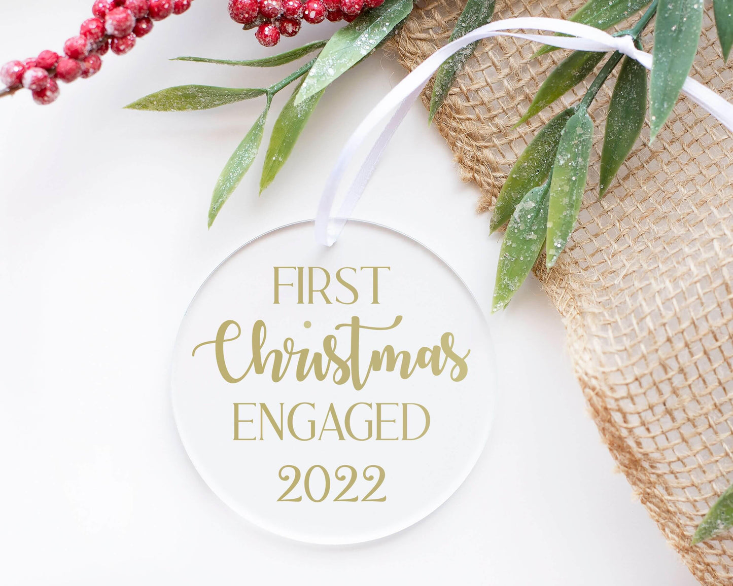 First Christmas Engaged 2022 Acrylic Ornament