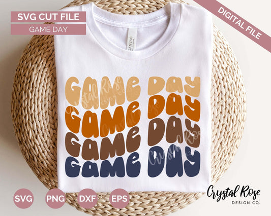 Game Day SVG, Fall SVG, Digital Download, Cricut, Silhouette, Glowforge (includes svg/png/dxf/eps) - Crystal Rose Design Co.