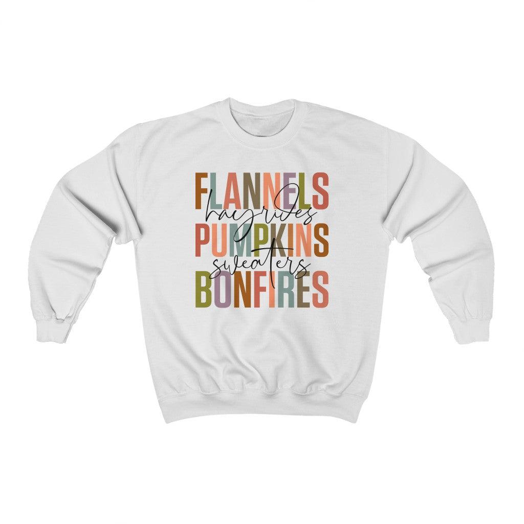 Flannels Hayrides Halloween Crewneck Sweatshirt