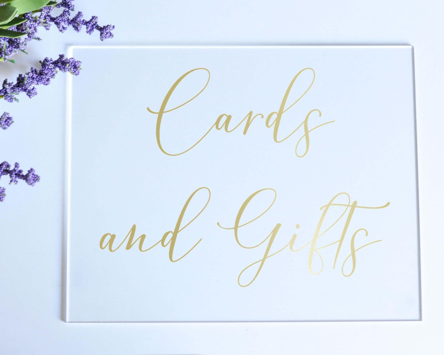 Cards and Gifts Acrylic Sign with Clear Background | 8 X 10"