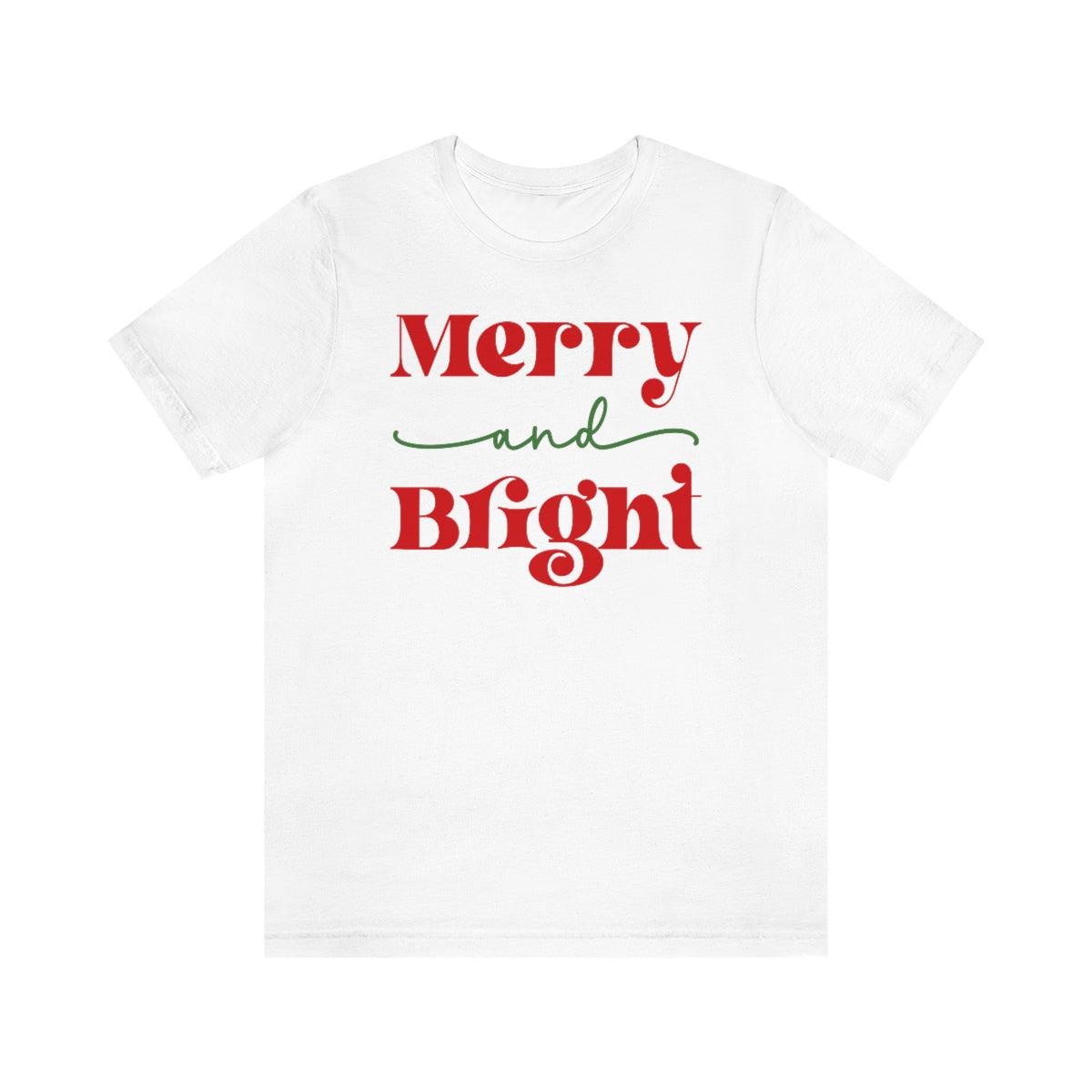 Retro Merry and Bright Christmas Shirt Short Sleeve Tee - Crystal Rose Design Co.