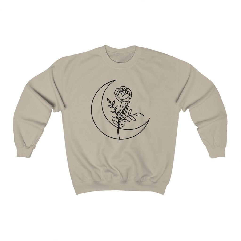 Moon Flower Crewneck Sweatshirt - Crystal Rose Design Co.