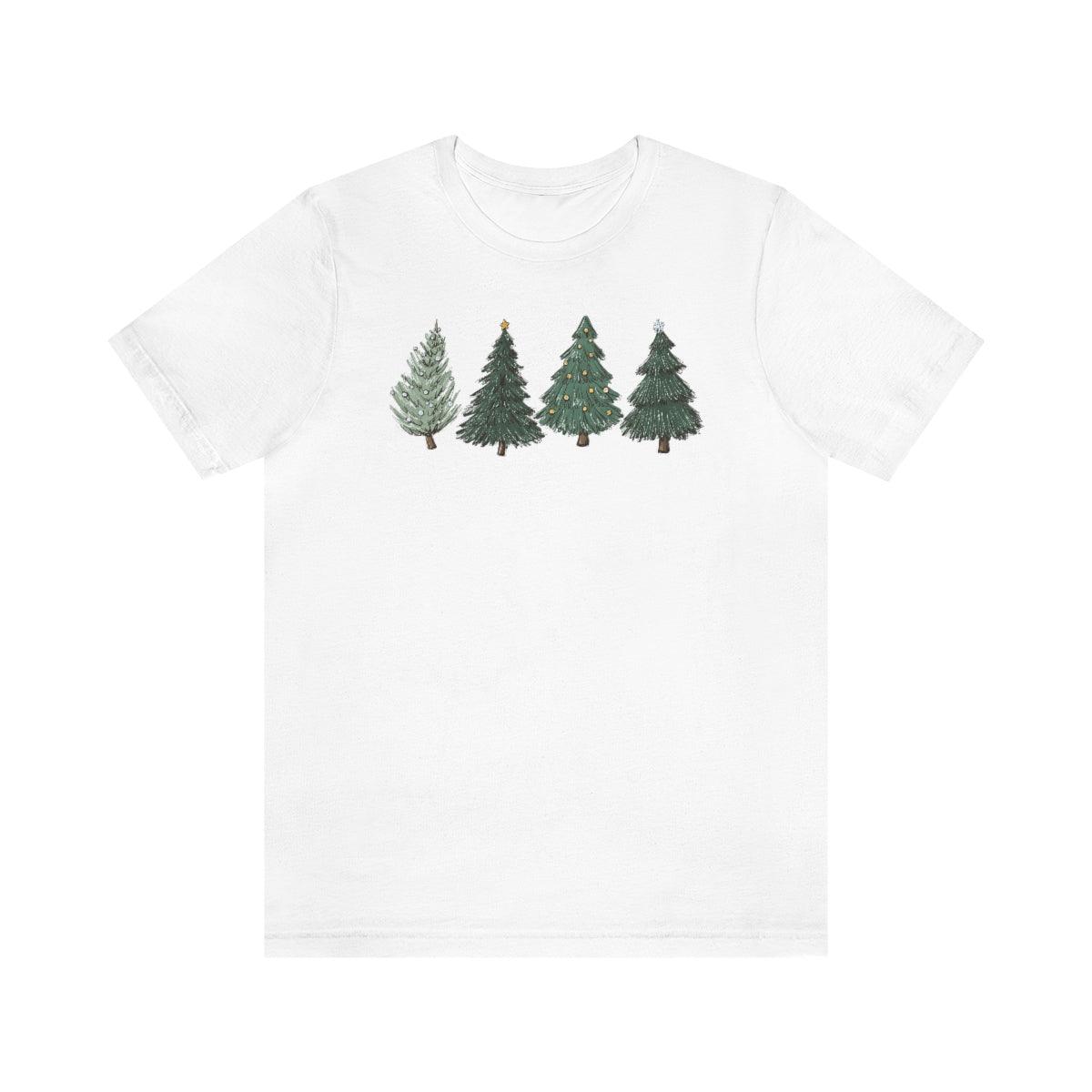Christmas Trees Holiday Christmas Shirt Short Sleeve Tee
