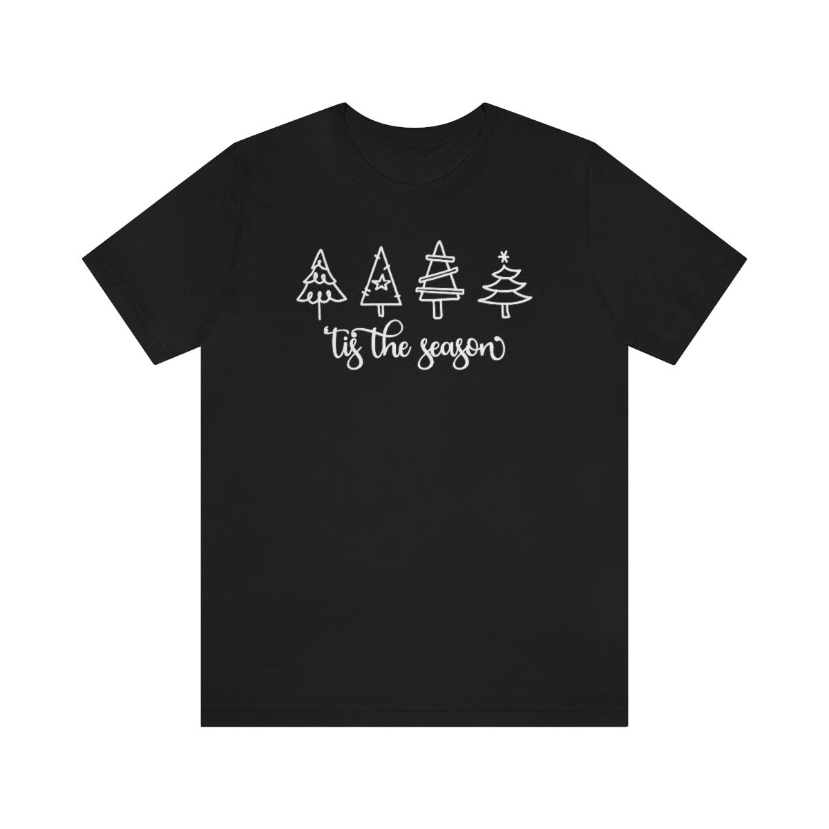 Tis The Season Trees Christmas Shirt Short Sleeve Tee