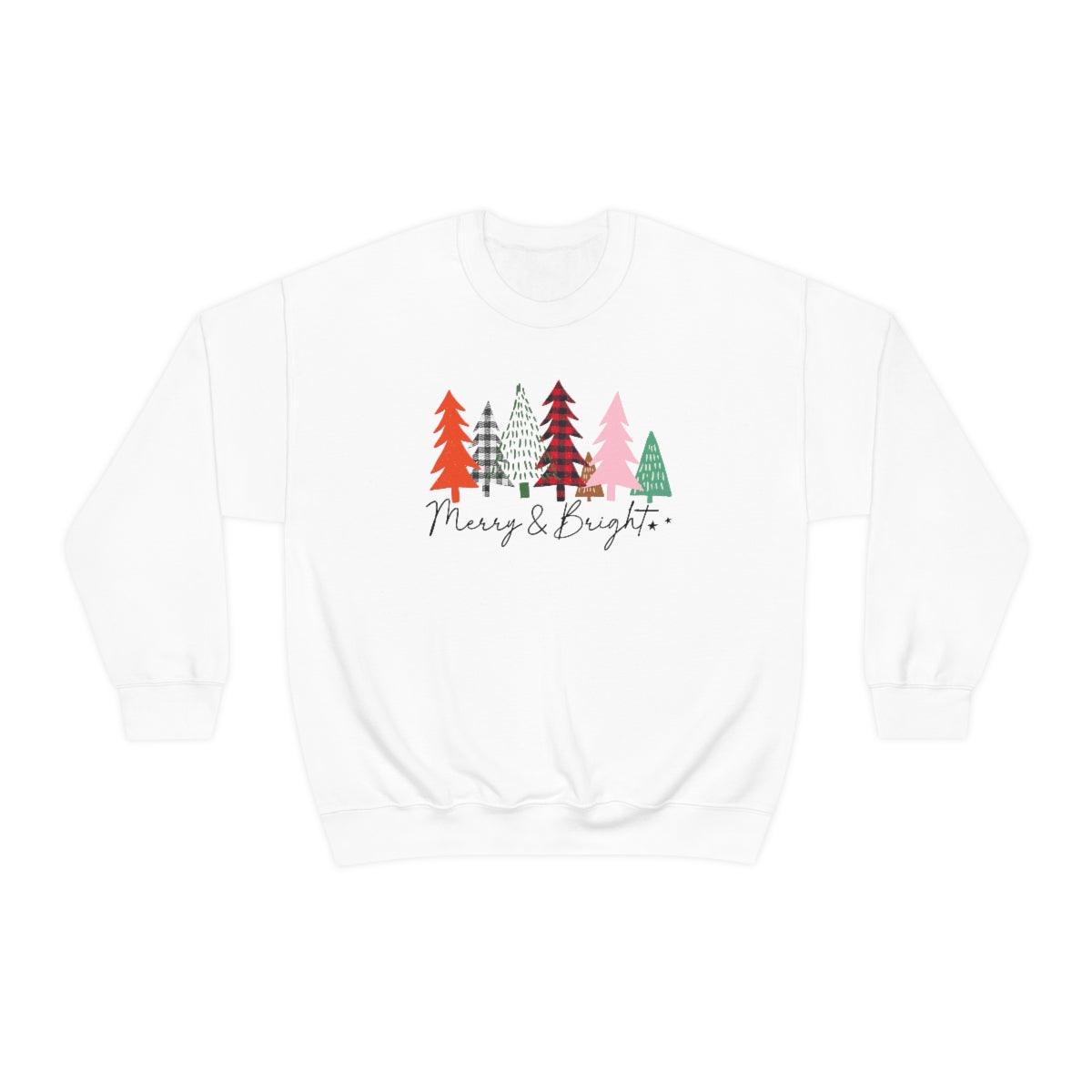 Merry And Bright Trees Christmas Crewneck Sweater
