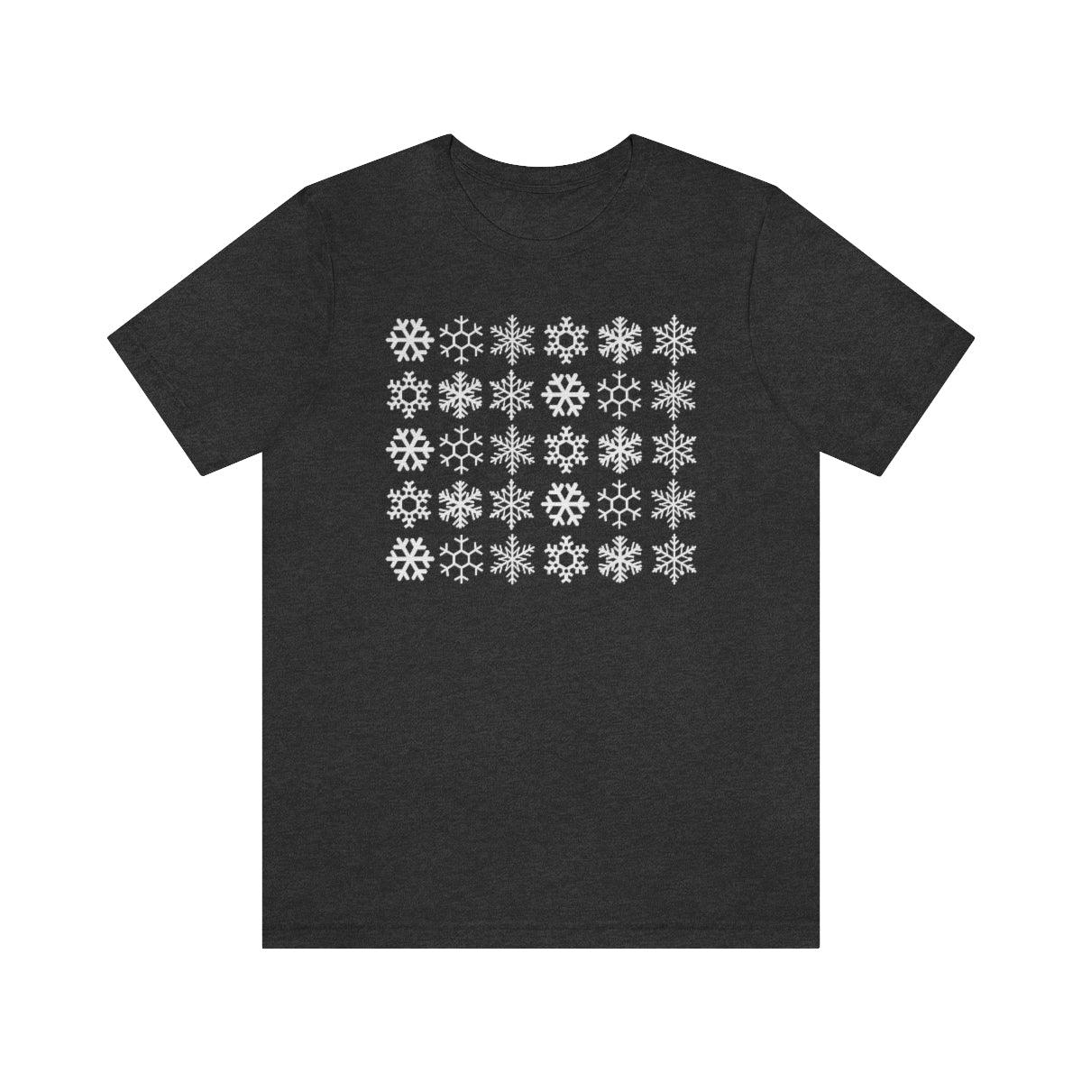 Snowflake Pattern Christmas Trees Christmas Shirt Short Sleeve Tee - Crystal Rose Design Co.