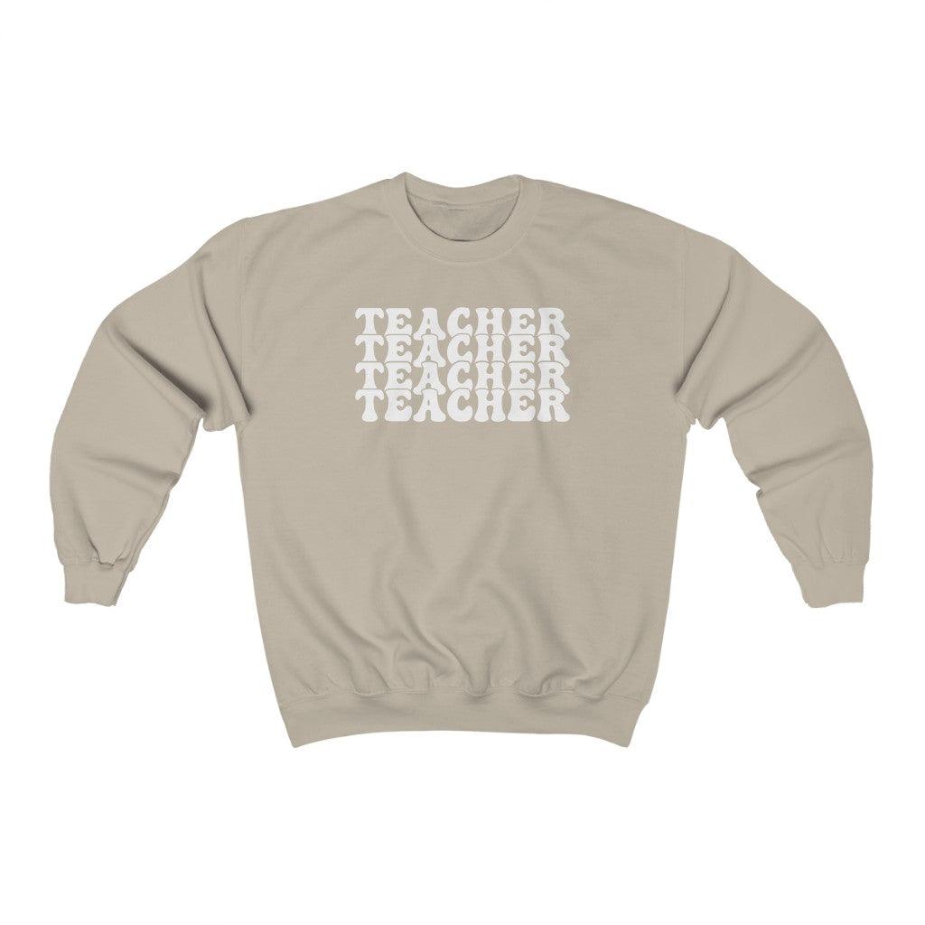Retro Teacher Crewneck Sweatshirt - Crystal Rose Design Co.