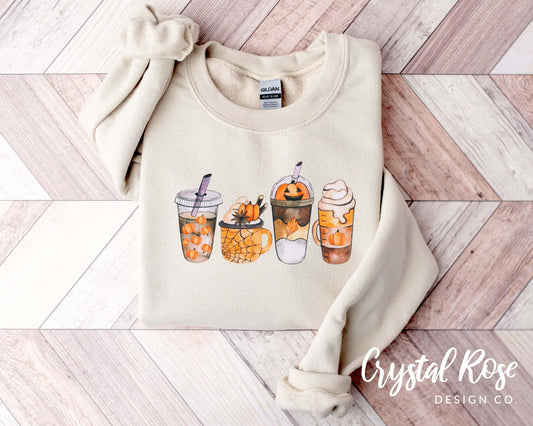 Fall Coffee Halloween Crewneck Sweatshirt - Crystal Rose Design Co.