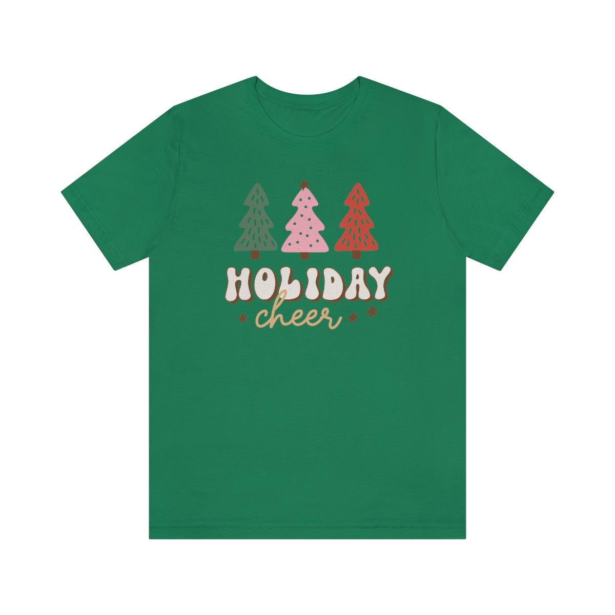 Retro Holiday Cheer Trees Christmas Shirt Short Sleeve Tee - Crystal Rose Design Co.