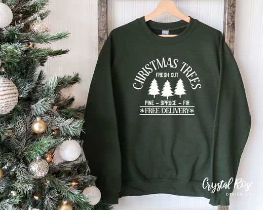 Christmas Trees Farm Christmas Crewneck Sweater - Crystal Rose Design Co.