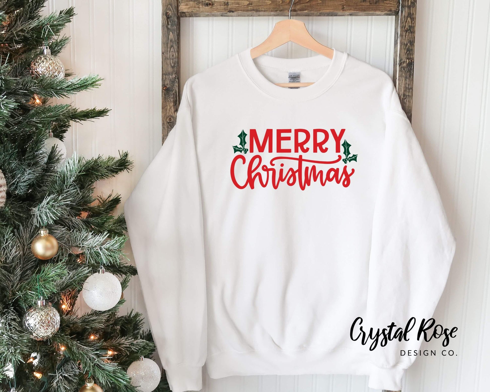 Merry Christmas Crewneck Sweater - Crystal Rose Design Co.
