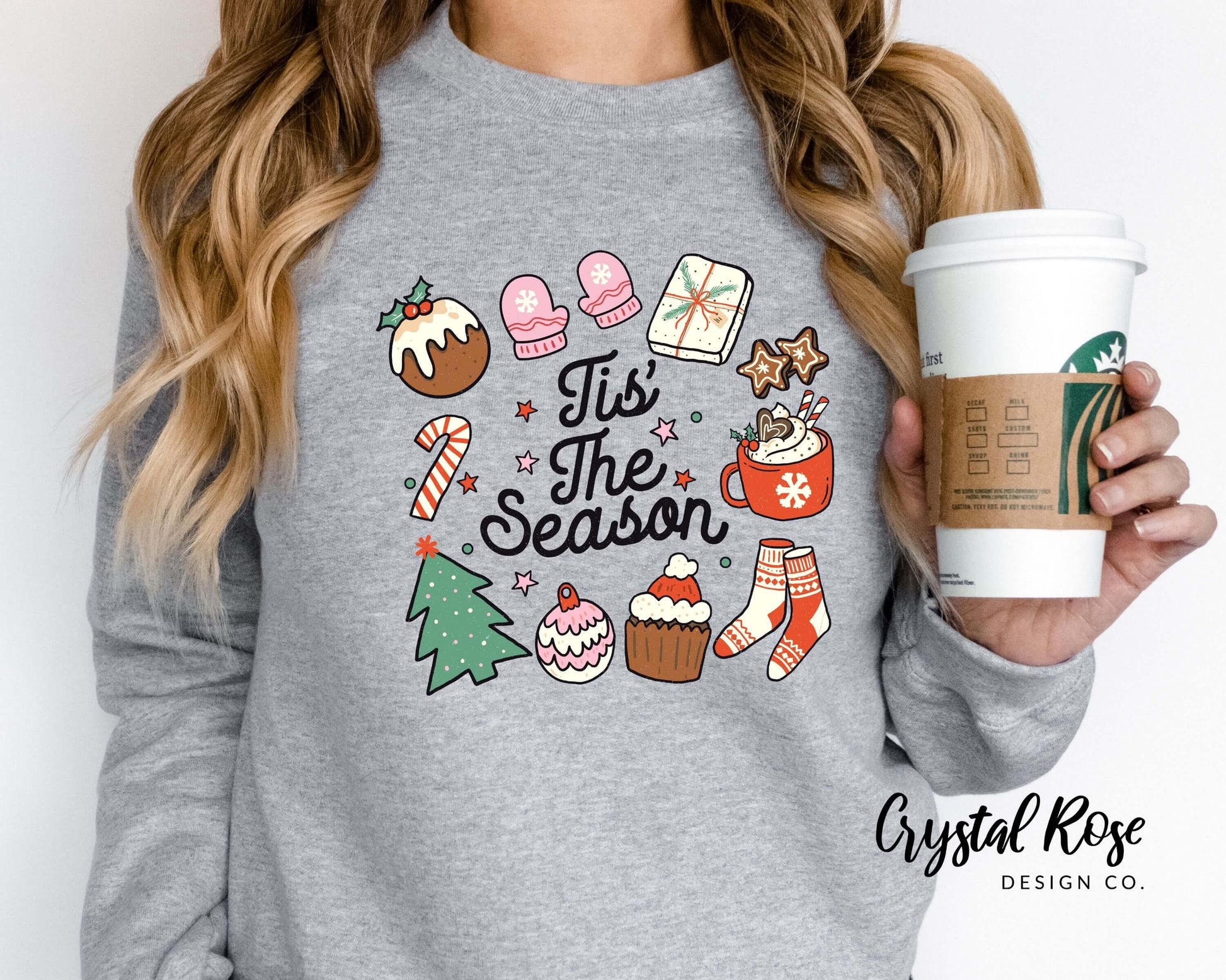 Tis The Season Christmas Crewneck Sweater - Crystal Rose Design Co.