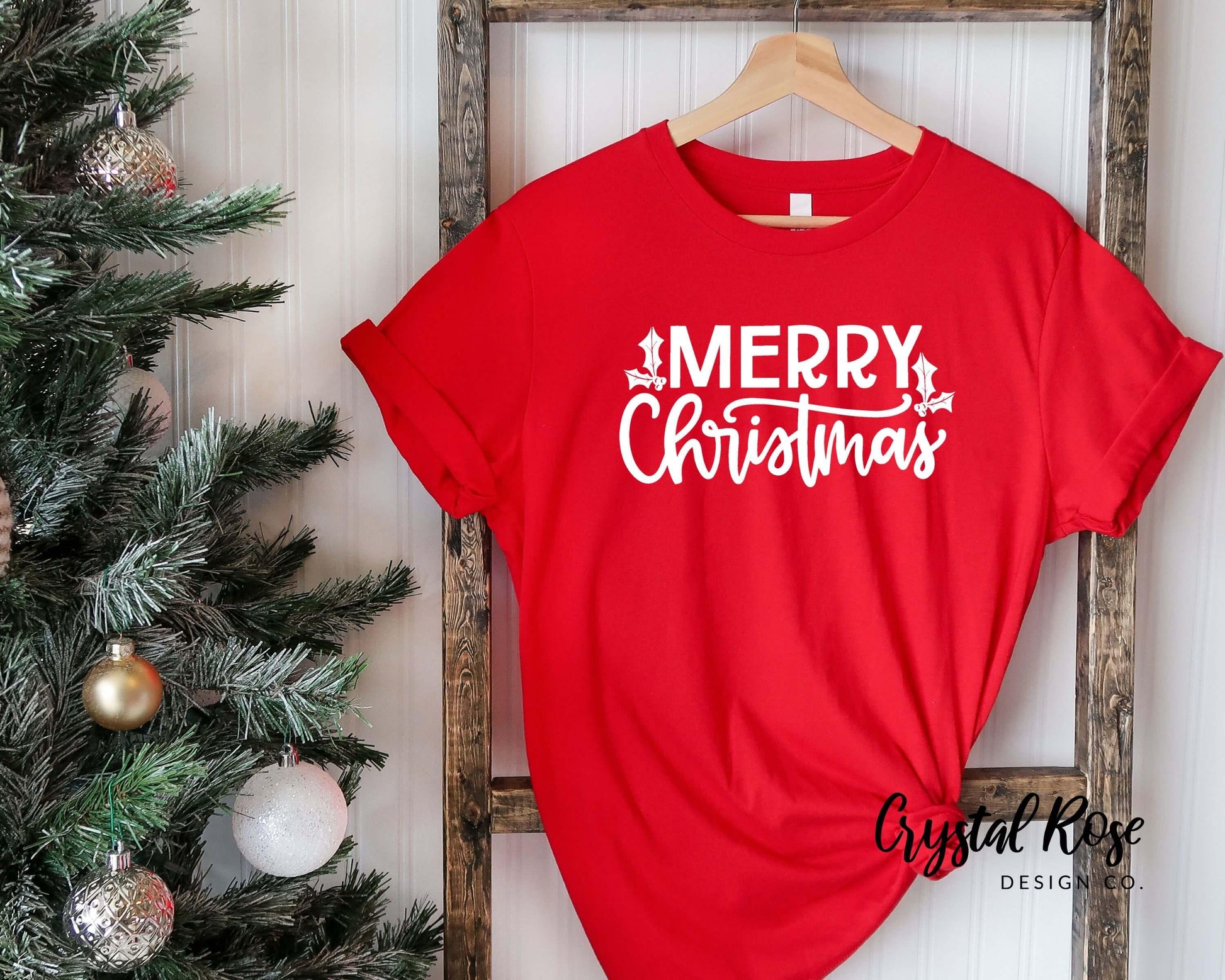 Merry Christmas Christmas Shirt Short Sleeve Tee - Crystal Rose Design Co.
