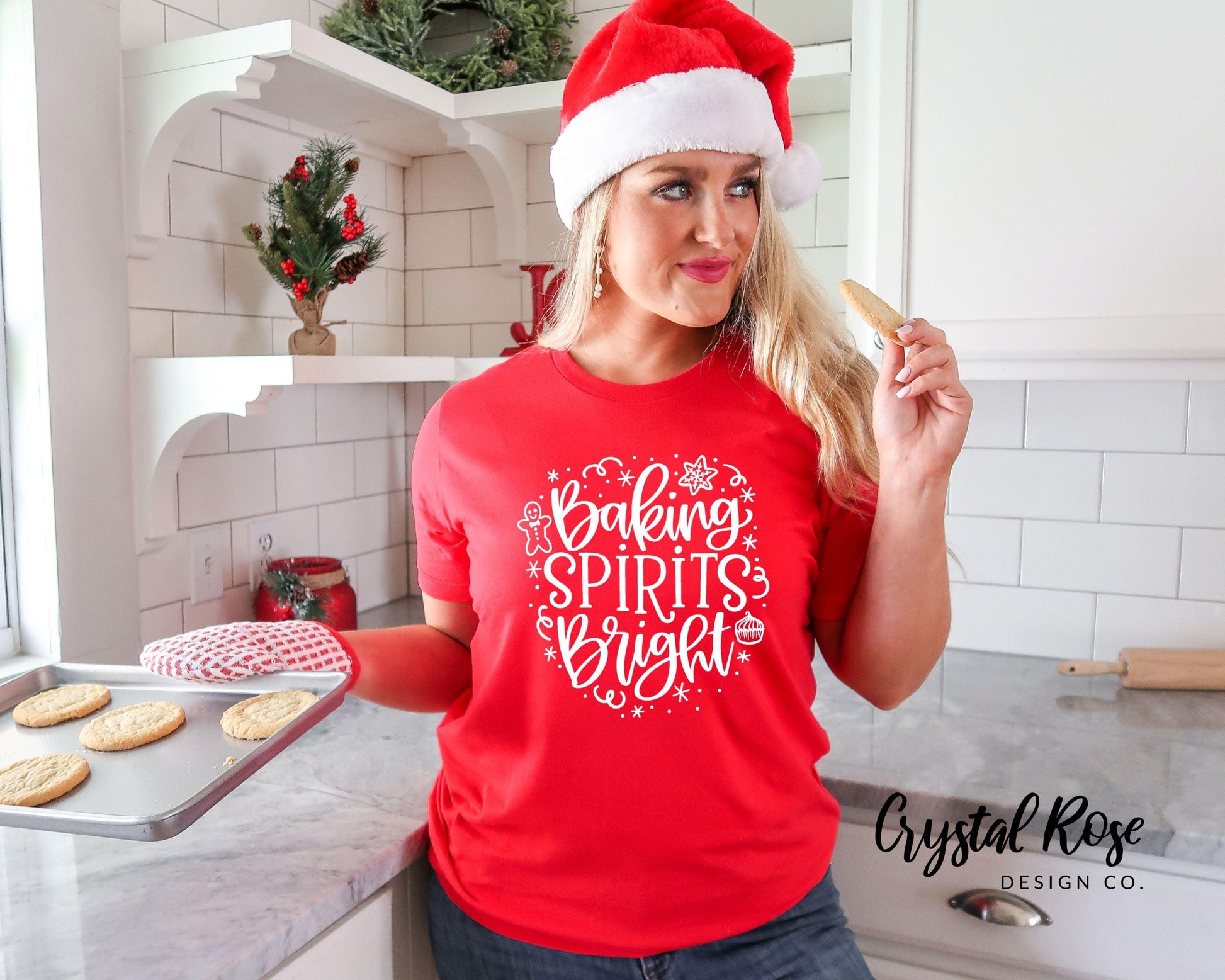 Baking Spirits Bright Christmas Shirt Short Sleeve Tee - Crystal Rose Design Co.