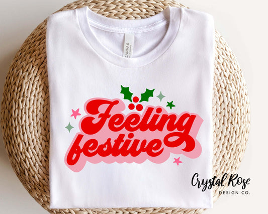 Retro Feeling Festive Christmas Shirt Short Sleeve Tee