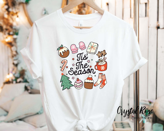 Tis The Season Christmas Shirt Short Sleeve Tee - Crystal Rose Design Co.