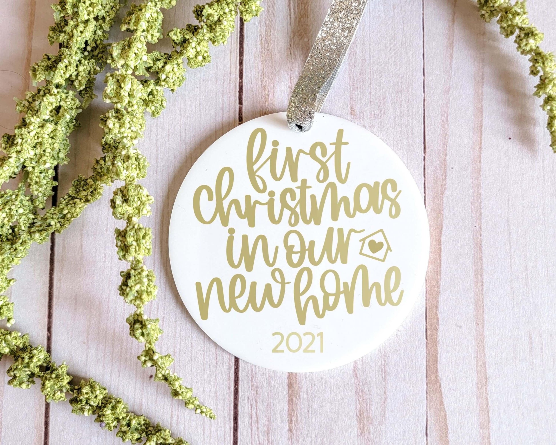 First Christmas in Our New Home 2022 White Acrylic Ornament - Crystal Rose Design Co.