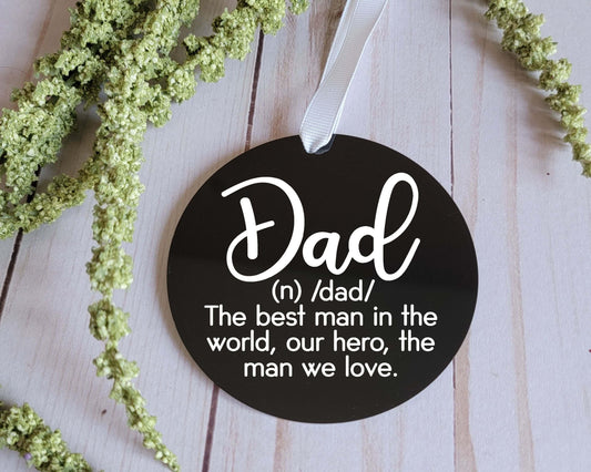 Dad Hero - Black Acrylic Ornament