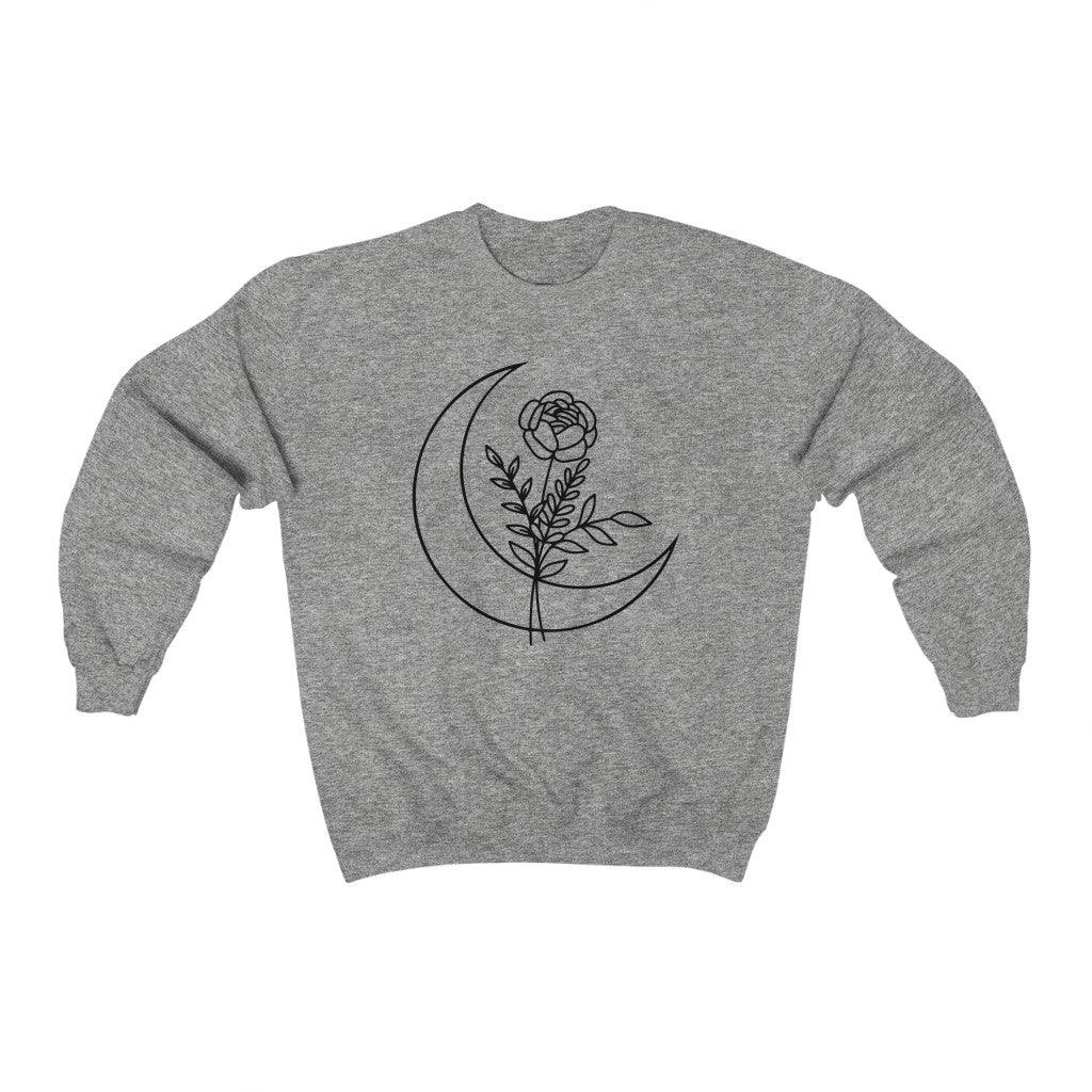 Moon Flower Crewneck Sweatshirt - Crystal Rose Design Co.