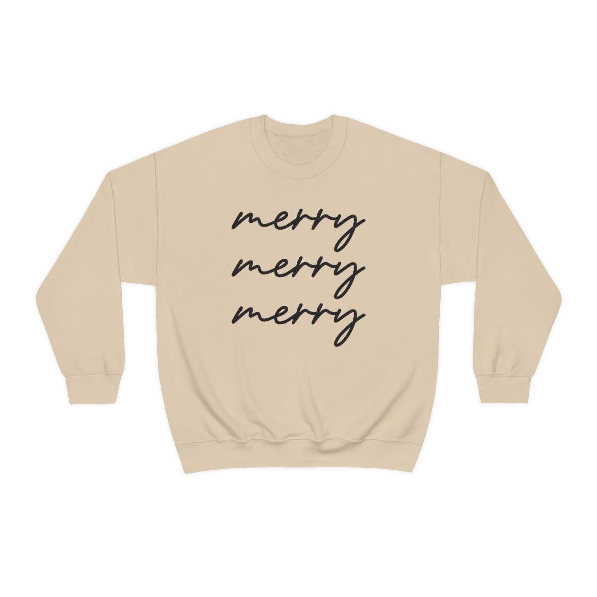 Merry Merry Merry Christmas Crewneck Sweatshirt
