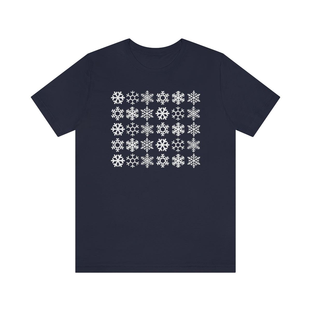 Snowflake Pattern Christmas Trees Christmas Shirt Short Sleeve Tee - Crystal Rose Design Co.