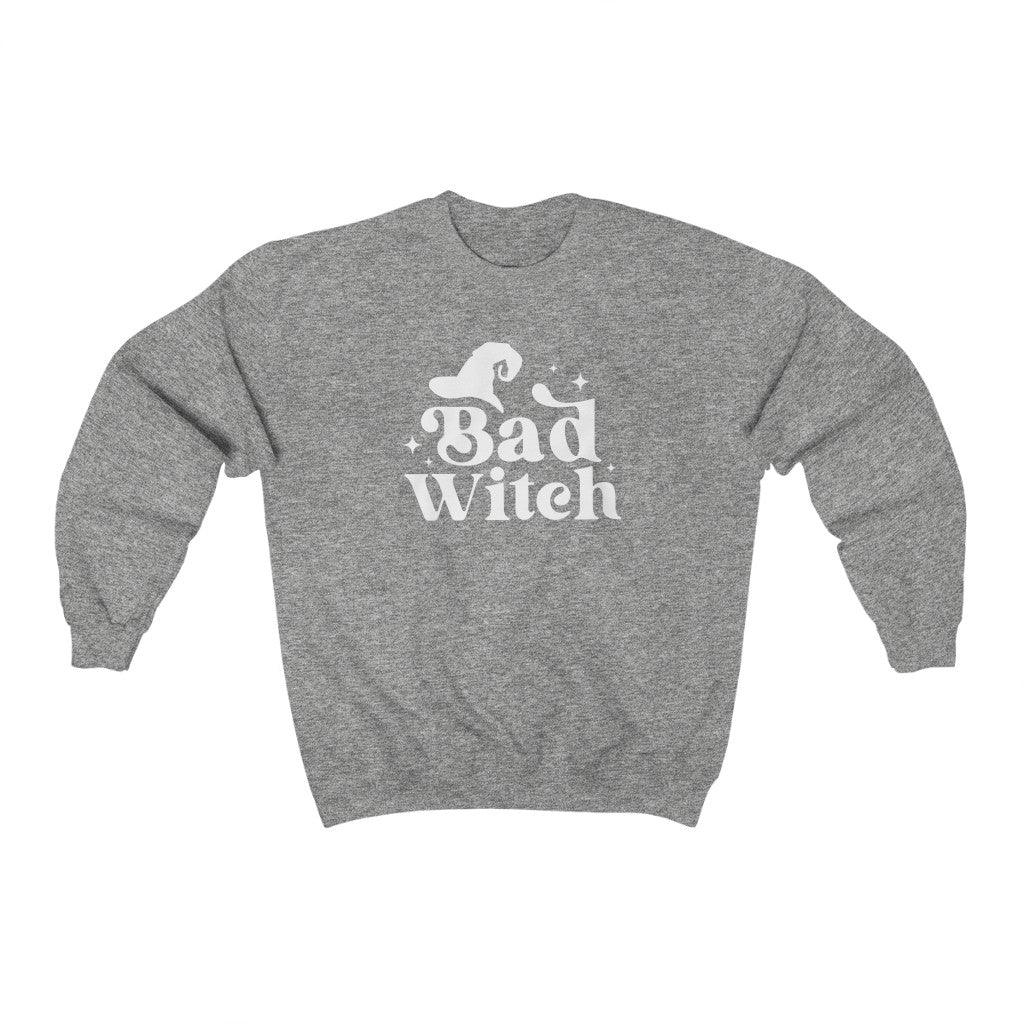 Bad Witch Halloween Crewneck Sweatshirt - Crystal Rose Design Co.